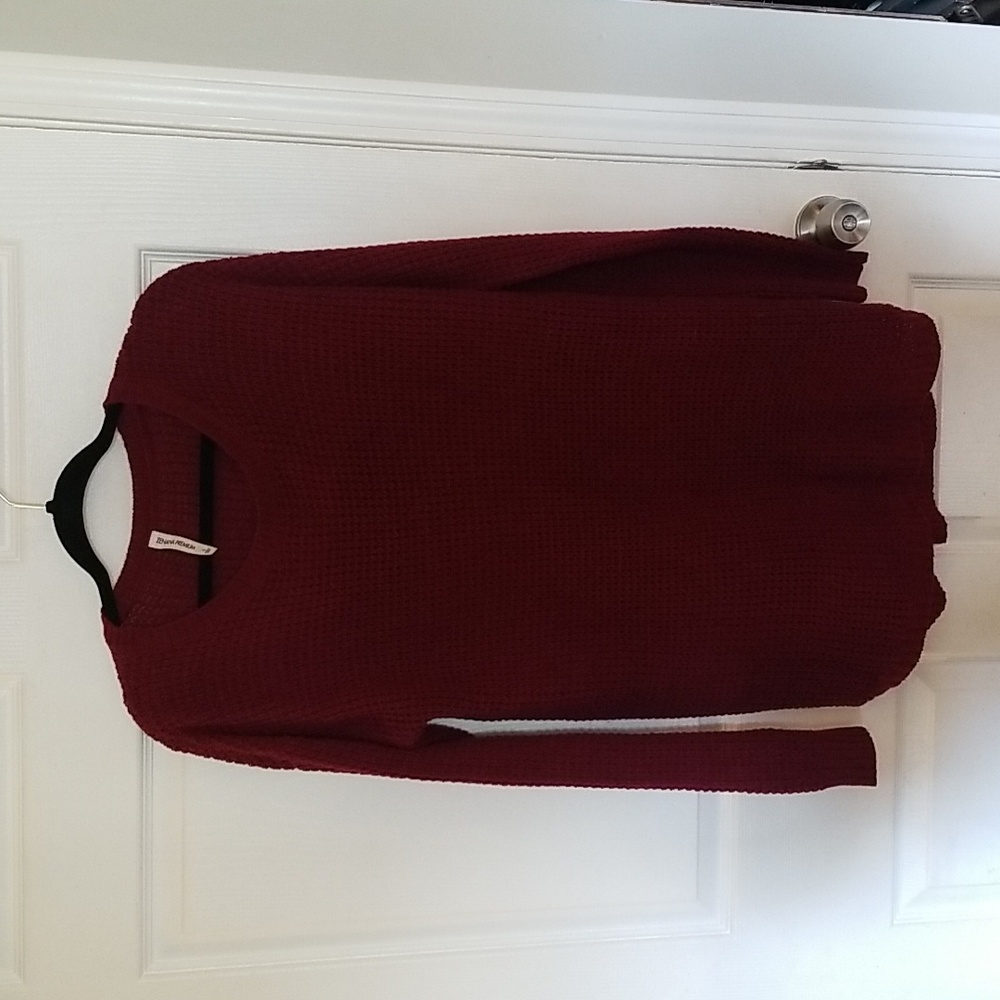 Zenana Premium Burgundy Sweater L